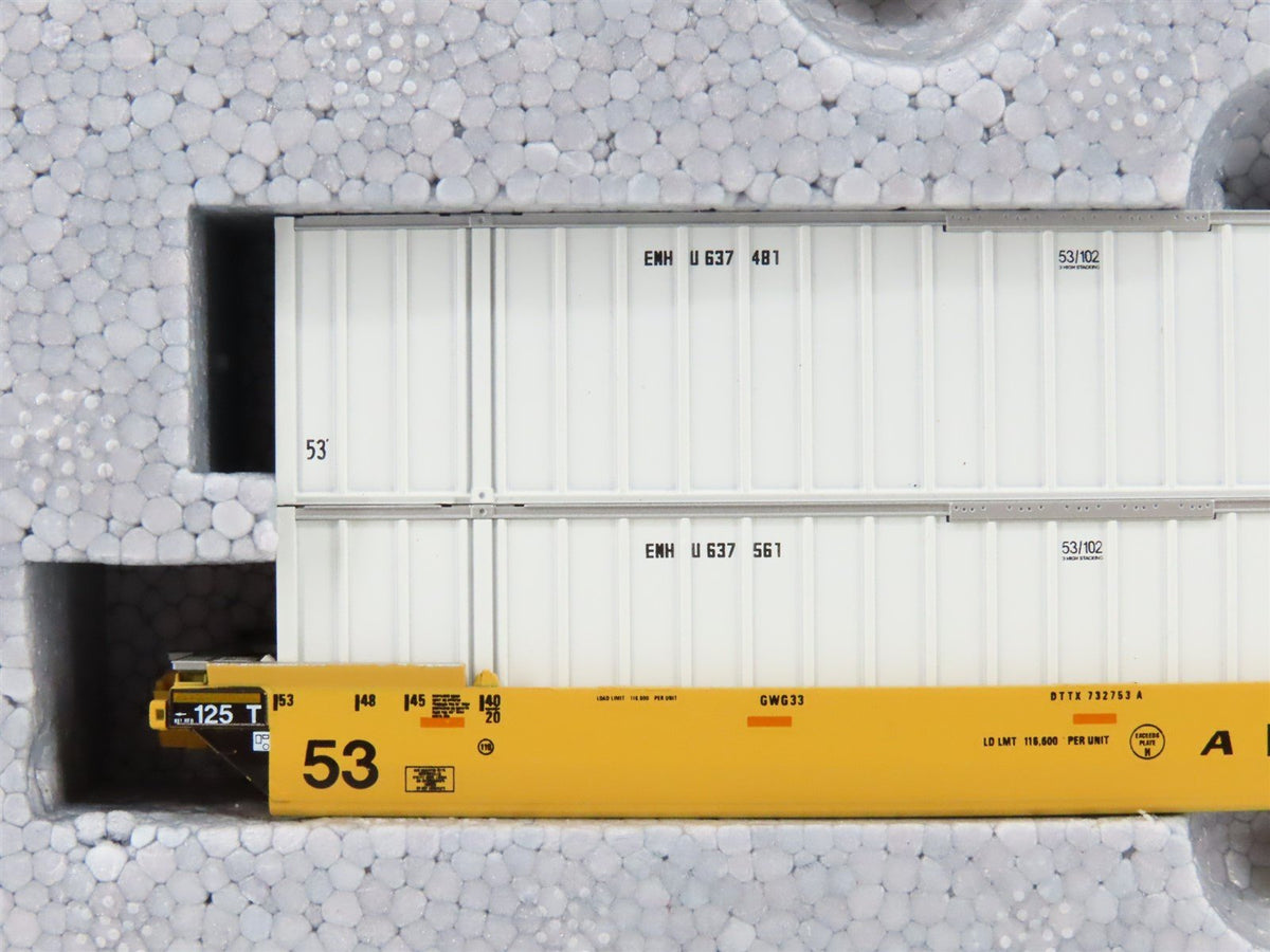 N KATO 106-6115 TTX Trailer Train Gunderson Maxi-IV Double Stack Car 3-Unit Set