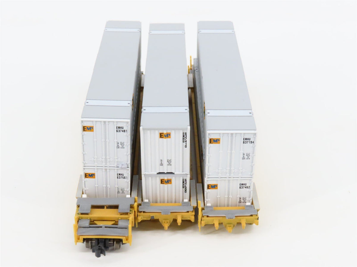 N KATO 106-6115 TTX Trailer Train Gunderson Maxi-IV Double Stack Car 3-Unit Set