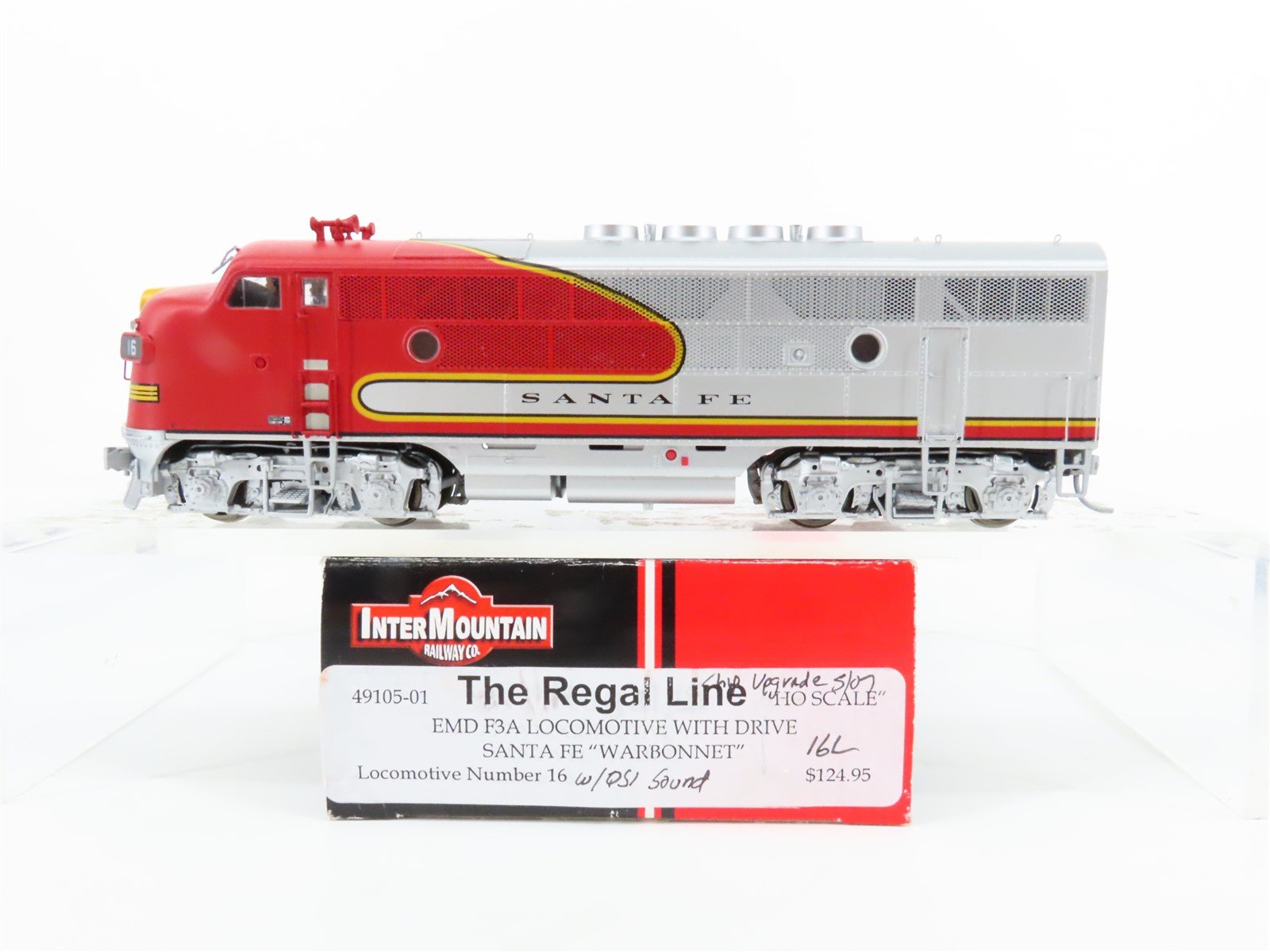 HO Scale Intermountain 49105-01 ATSF Santa Fe F3A Diesel Locomotive #16 w/ DCC