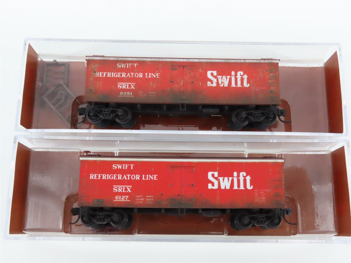 N Scale Micro-Trains MTL 99301925 SRLX Swift Wood Reefer 16-Pack - Weathered