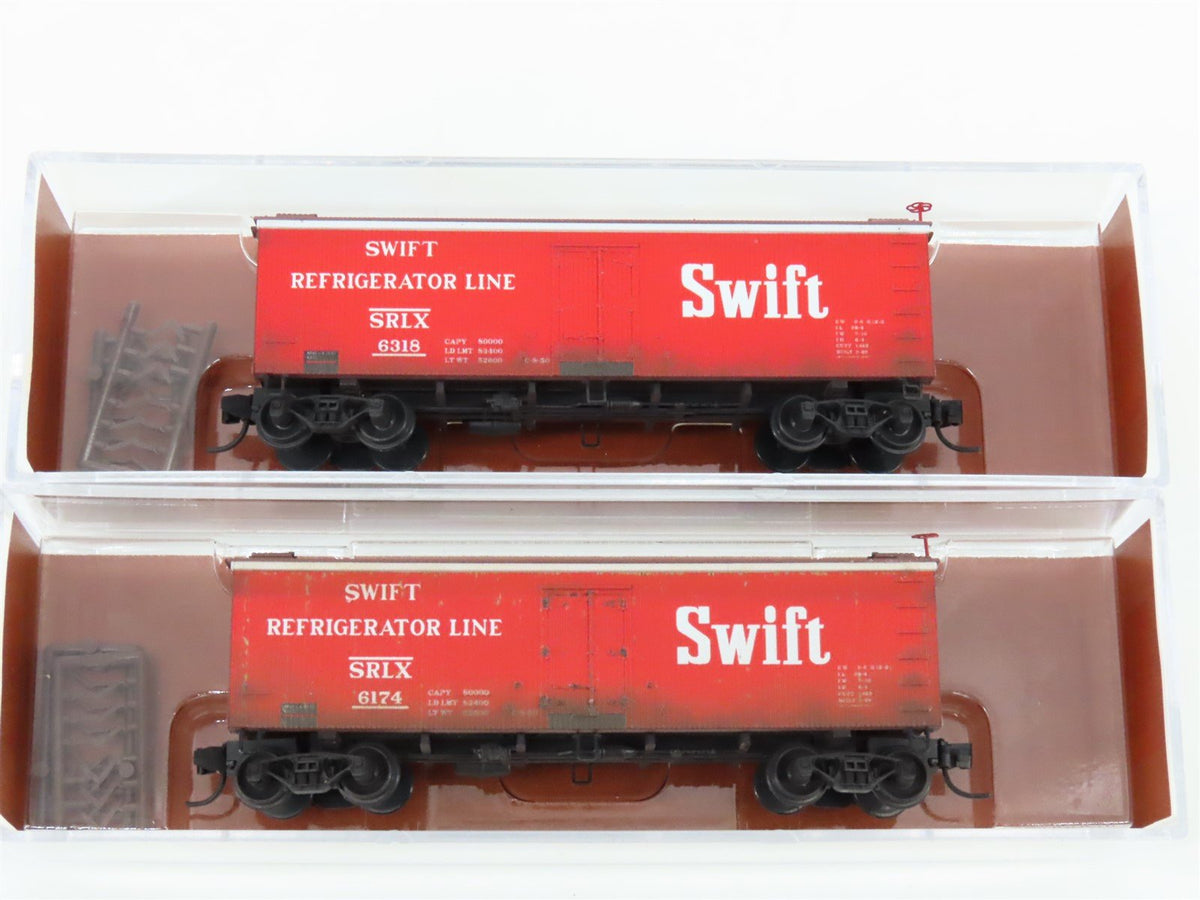 N Scale Micro-Trains MTL 99301925 SRLX Swift Wood Reefer 16-Pack - Weathered