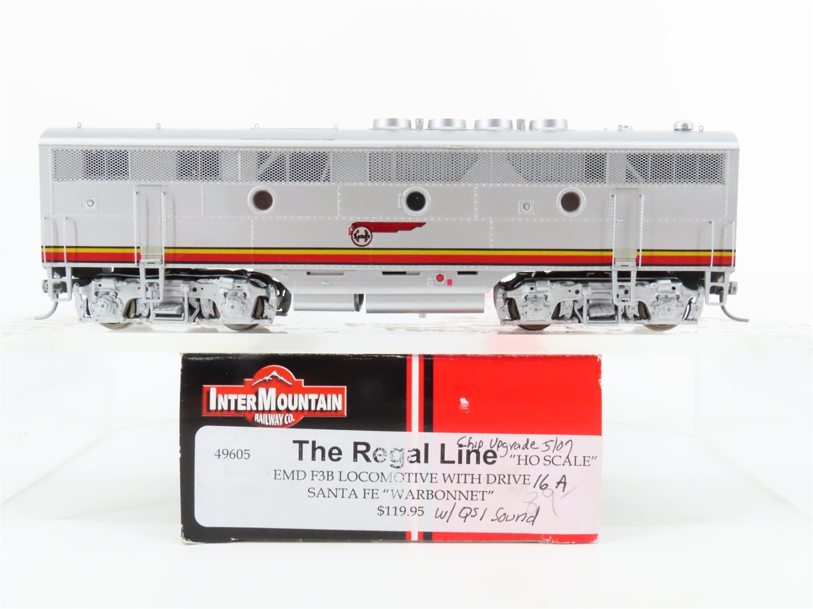 HO Scale Intermountain 49605 ATSF Santa Fe F3B Diesel Locomotive w/DCC