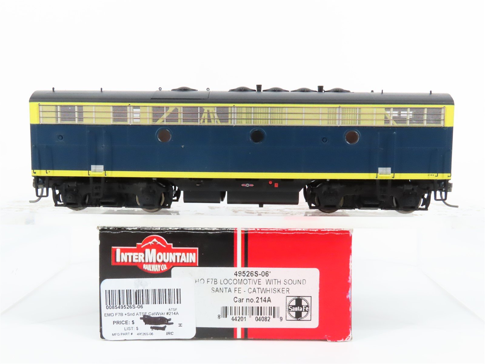 HO Scale Intermountain 49526S-06 ATSF Santa Fe F7B Diesel Locomotive #214A w/DCC