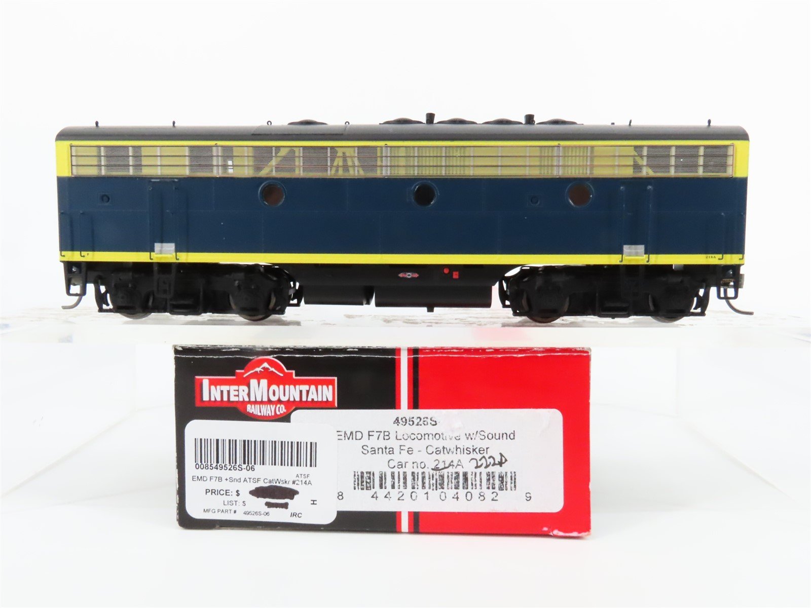 HO Scale Intermountain 49526S-06 ATSF Santa Fe F7B Diesel Locomotive #214A w/DCC