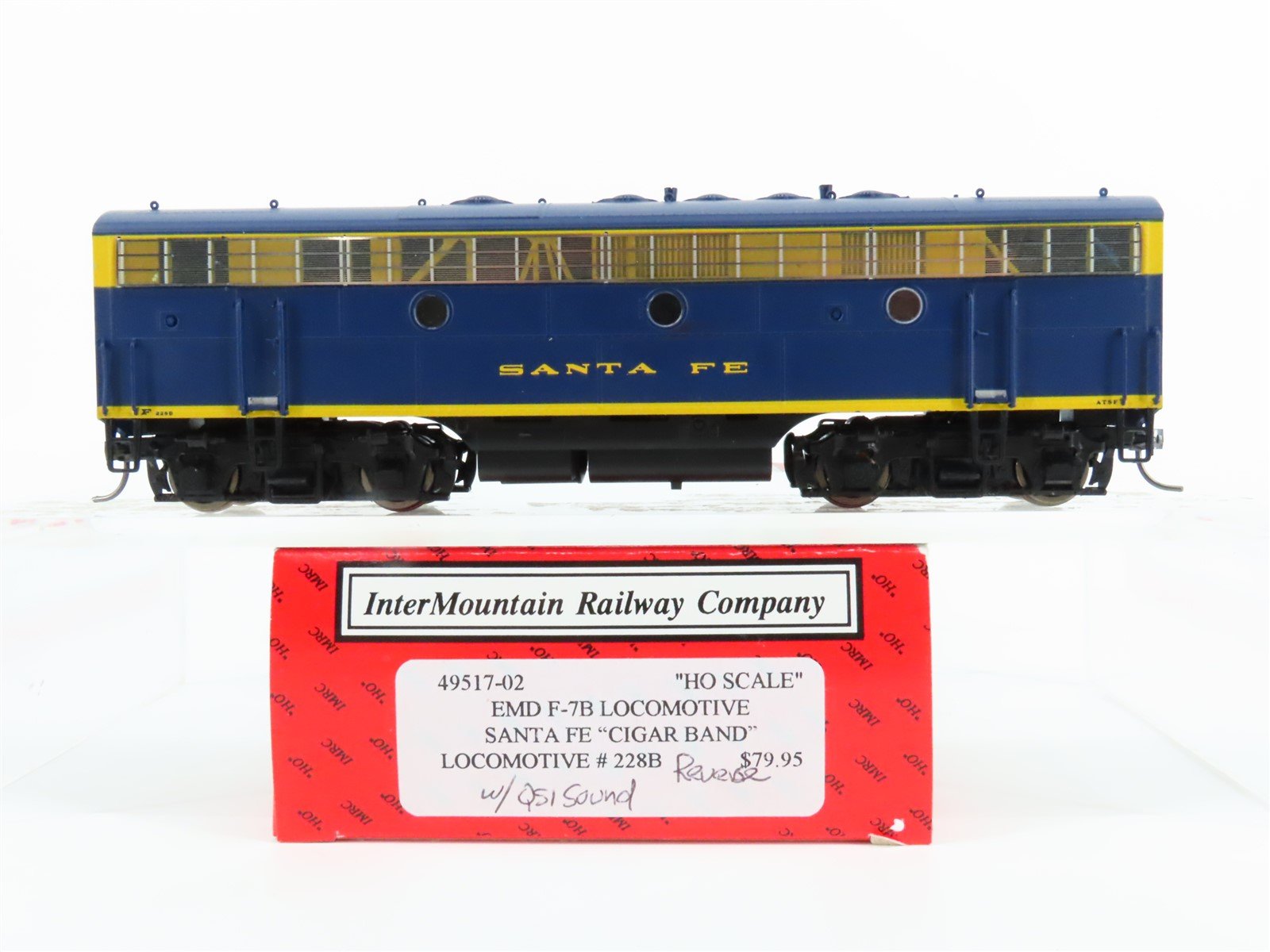 HO Scale Intermountain 49517-02 ATSF Santa Fe F7B Diesel Locomotive #228B w/ DCC