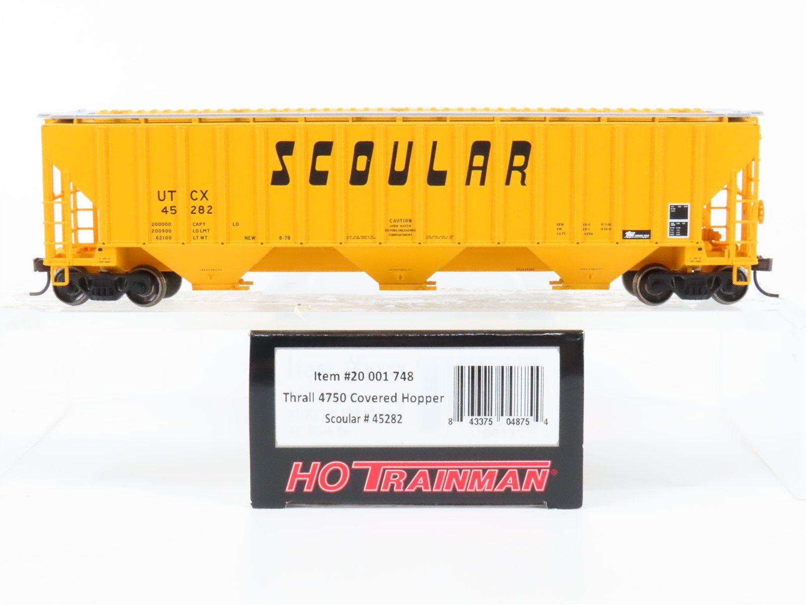 HO Scale Atlas Trainman 20001748 UTCX Scoular 3-Bay Covered Hopper #45282