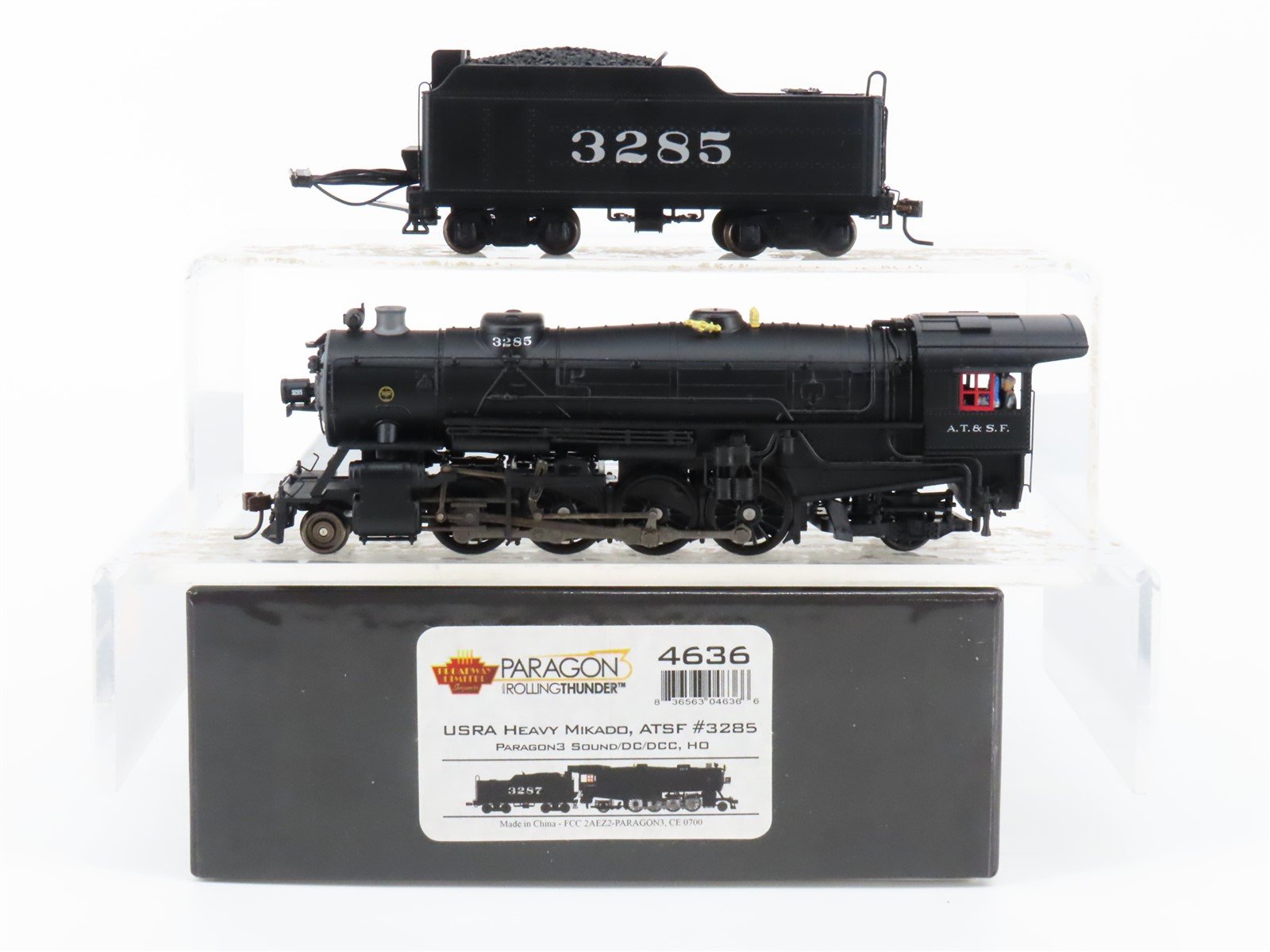 HO Scale Broadway Limited BLI 4636 ATSF Santa Fe 2-8-2 Steam Loco #3285 w/ DCC