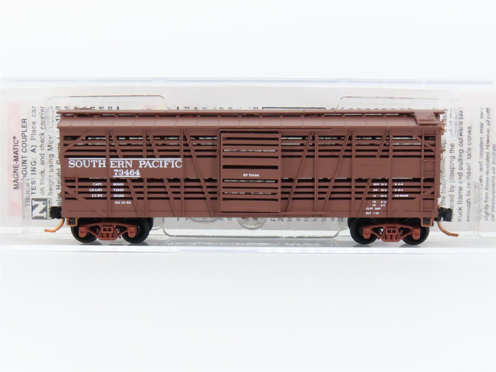 N Scale Micro-Trains MTL #03500252 SP Southern Pacific 40' Stock Car #73464