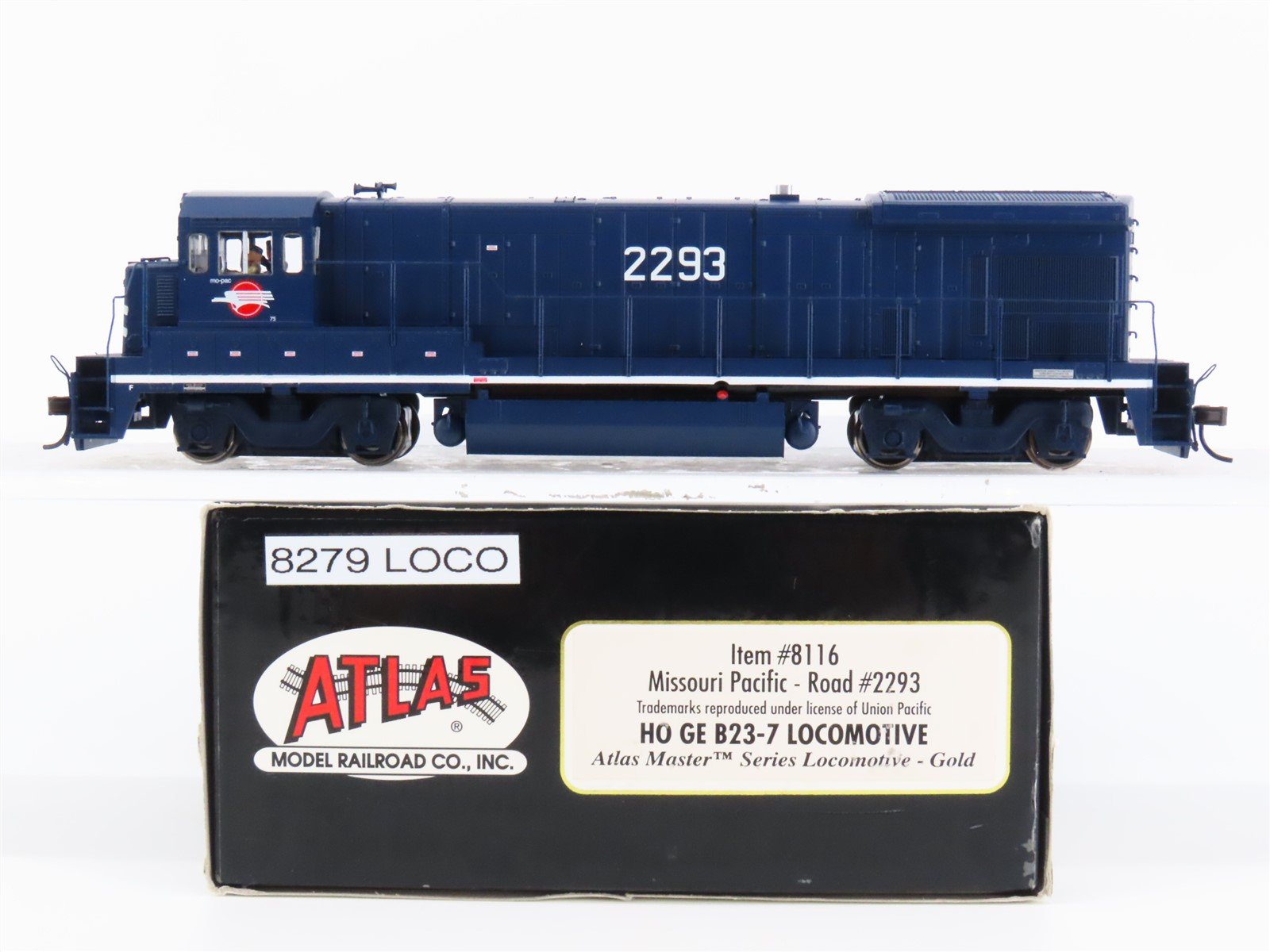 HO Atlas Master Gold 8116 MP Mo-Pac "Eagle" GE B23-7 Diesel #2293 w/ DCC & Sound