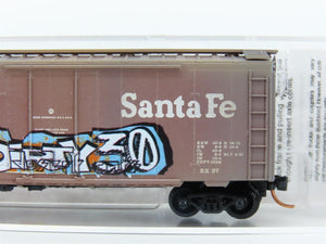 N Micro-Trains MTL 02144110 ATSF Santa Fe Box Car #149941 - Weathered & Graffiti