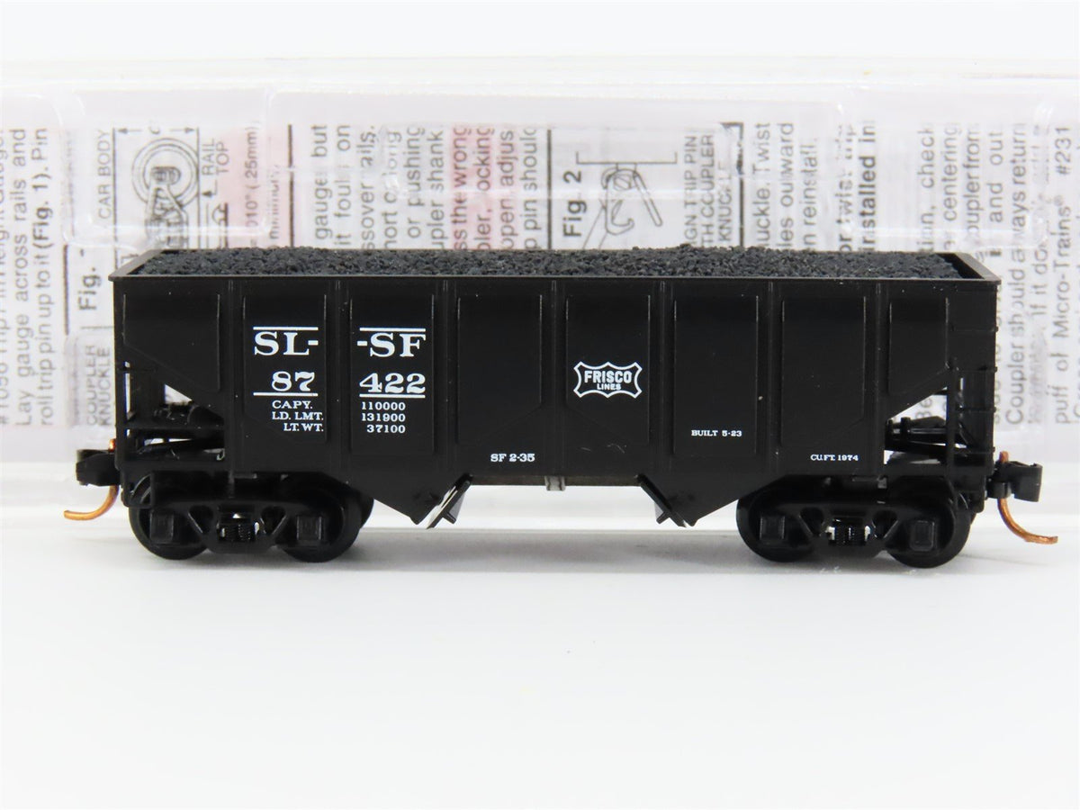 N Scale Micro-Trains MTL 08500050 SL-SF Frisco 2-Bay Hopper #87422 w/ Coal Load