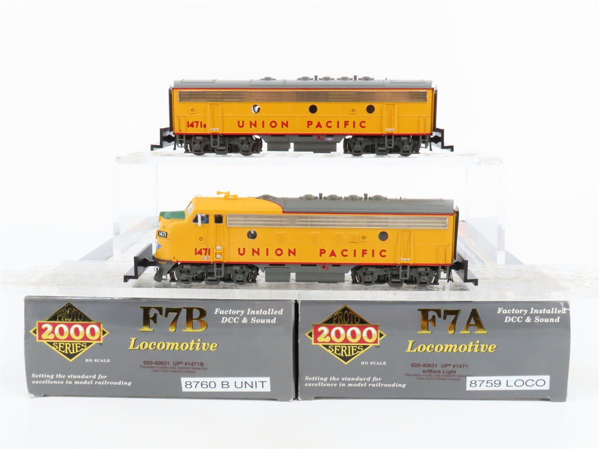 HO Scale Proto 2000 920-40631 UP Union Pacific F7A/B Diesel Set w/ DCC &amp; Sound