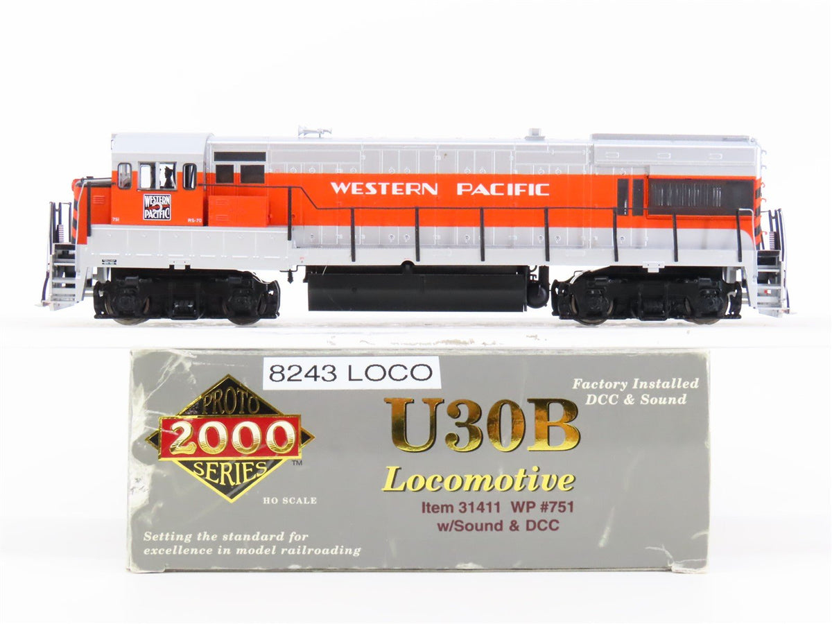 HO Scale Proto 2000 31411 WP Western Pacific GE U30B Diesel #751 w/ DCC &amp; Sound