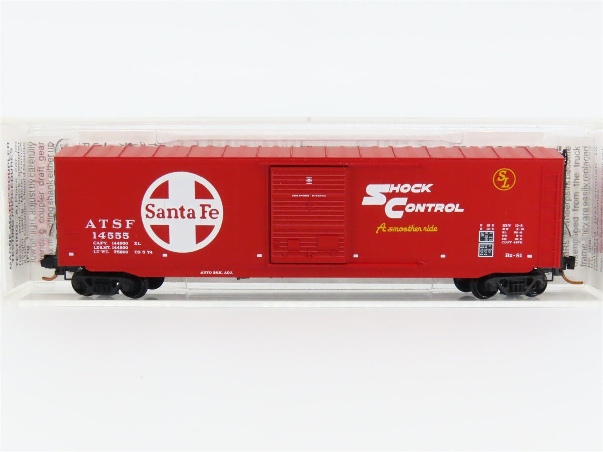 N Micro-Trains MTL #07700140 ATSF Santa Fe Shock Control 50&#39; Box Car #14555