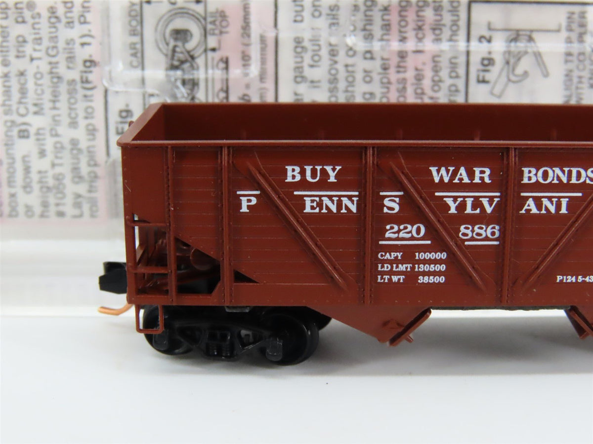 N Micro-Trains MTL #57100 PRR Pennsylvania &quot;Buy War Bonds&quot; 2-Bay Hopper #220886