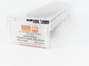 N Micro-Trains MTL #10844040 PRR Pennsylvania 3-Bay Hopper #180162 - Weathered