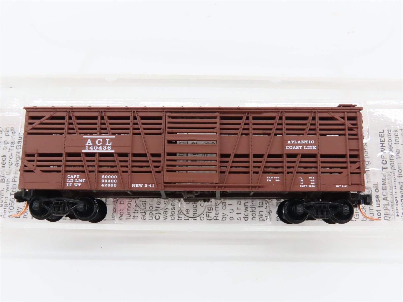 N Scale Micro-Trains MTL #35100 ACL Atlantic Coast Line 40' Stock Car #140436