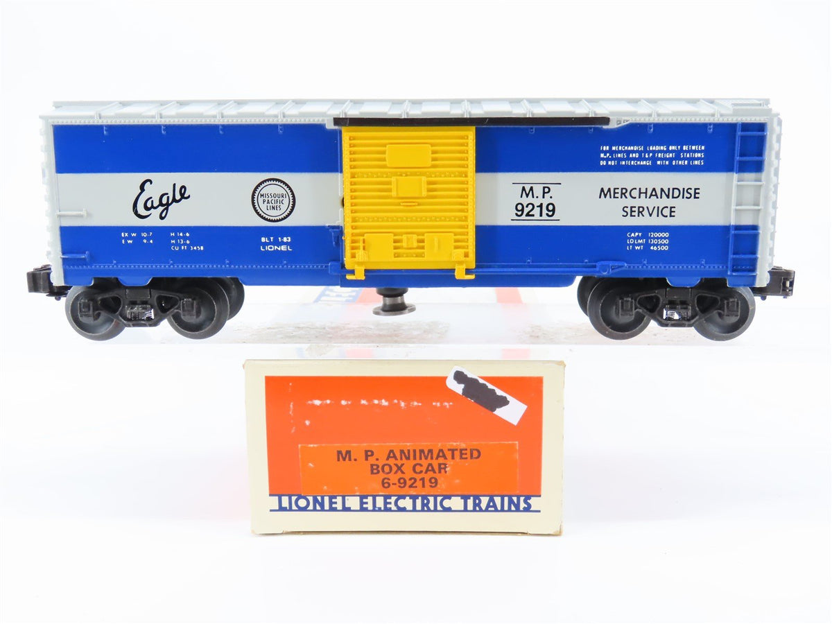 O Gauge 3-Rail Lionel 6-9219 MP Missouri Pacific Animated Box Car #9219