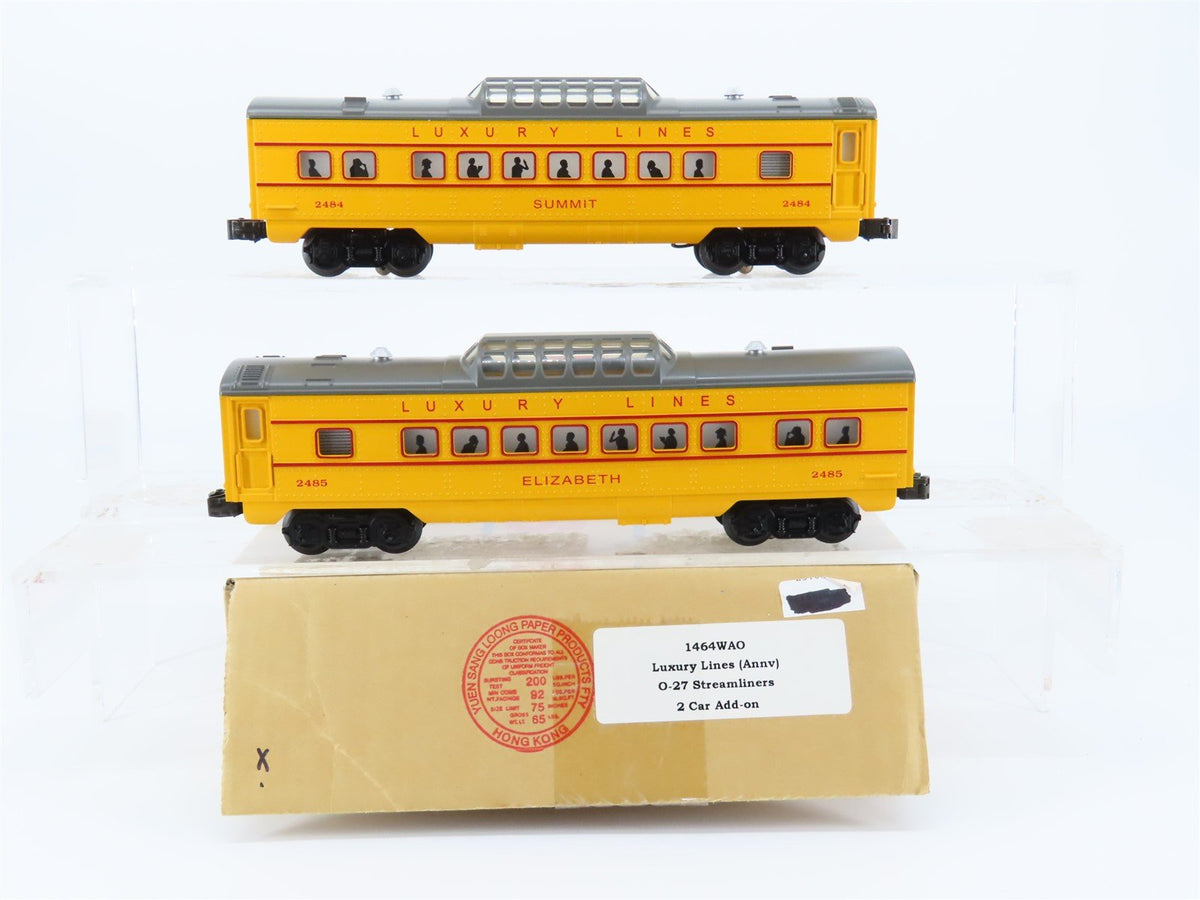 O Gauge 3-Rail Williams 1464WAO Luxury Lines Streamliners Passenger 2-Car Add-On