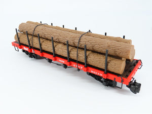 G Scale Bachmann Big Haulers 93502 ATSF Santa Fe Flat Car #1422 w/ Logs