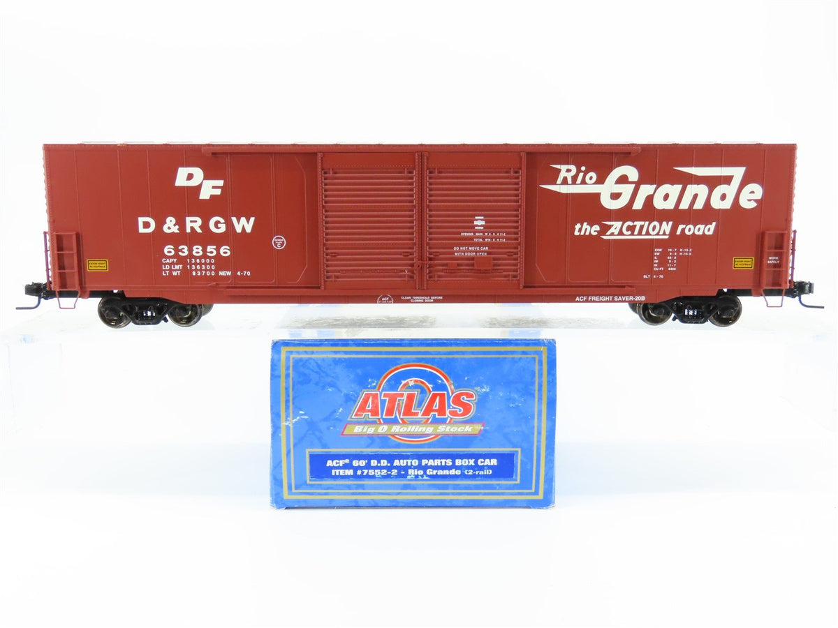 O Scale 2-Rail Atlas 7552-2 D&amp;RGW Rio Grande 60&#39; Double Door Box Car #63856