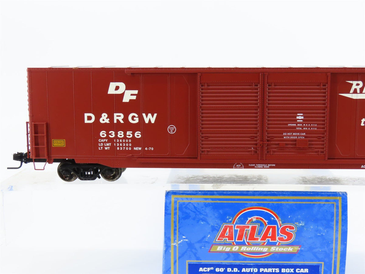 O Scale 2-Rail Atlas 7552-2 D&amp;RGW Rio Grande 60&#39; Double Door Box Car #63856