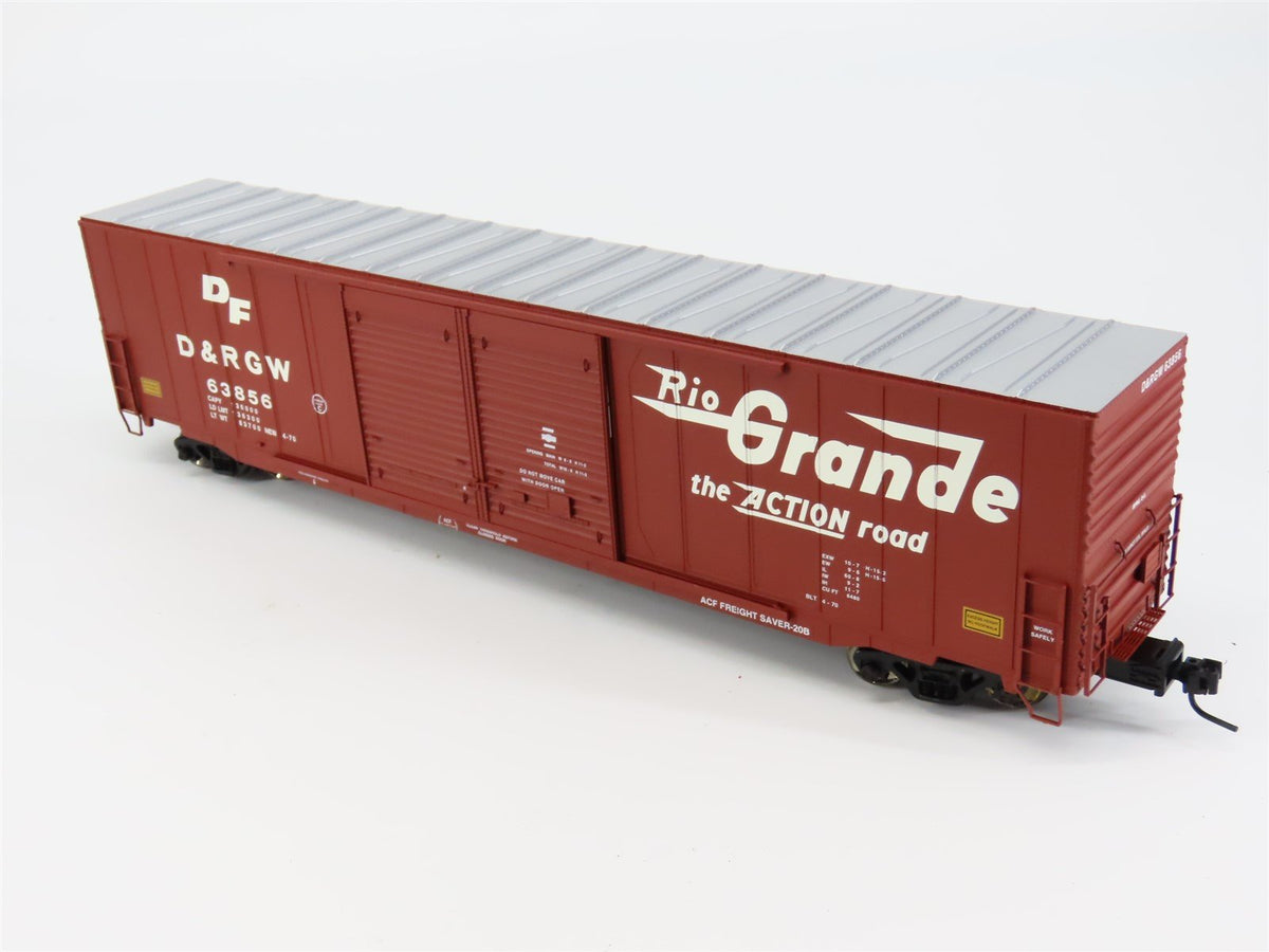 O Scale 2-Rail Atlas 7552-2 D&amp;RGW Rio Grande 60&#39; Double Door Box Car #63856