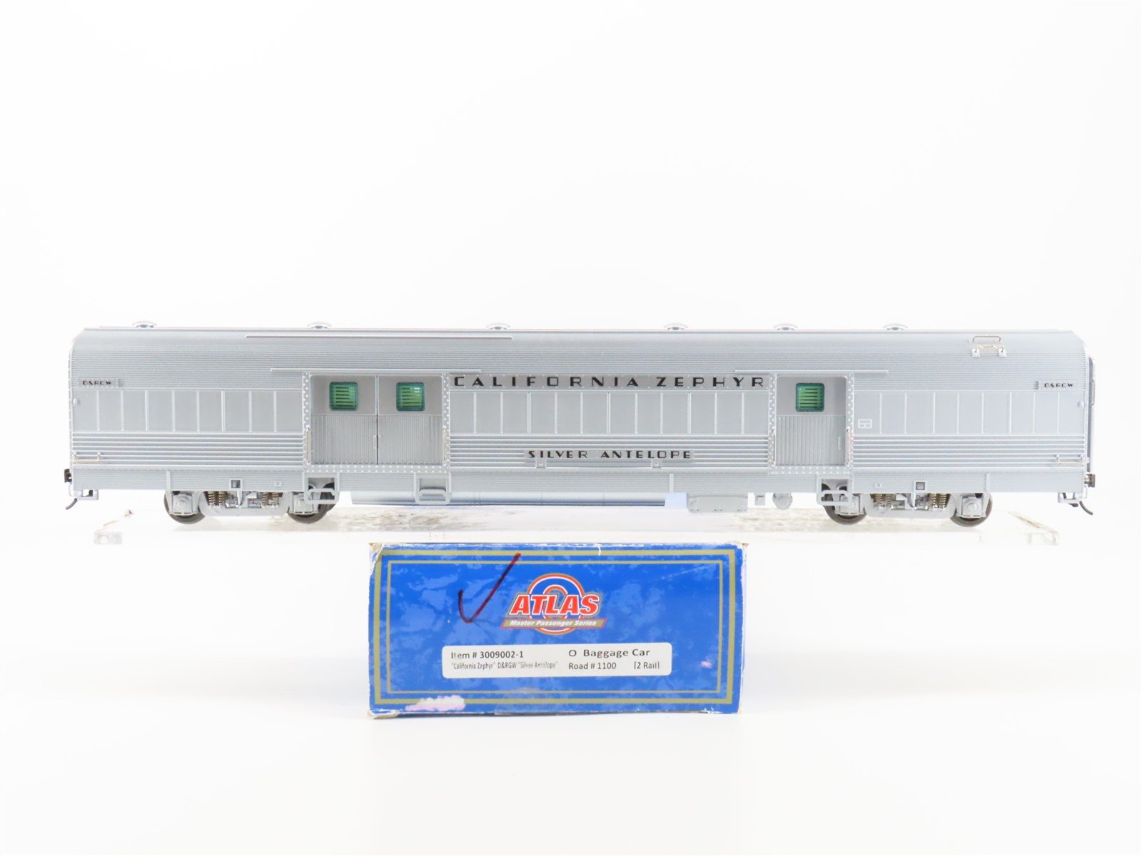 O 2-Rail Atlas 3009002-1 DRGW Railway Baggage Passenger Car "Silver Antelope"