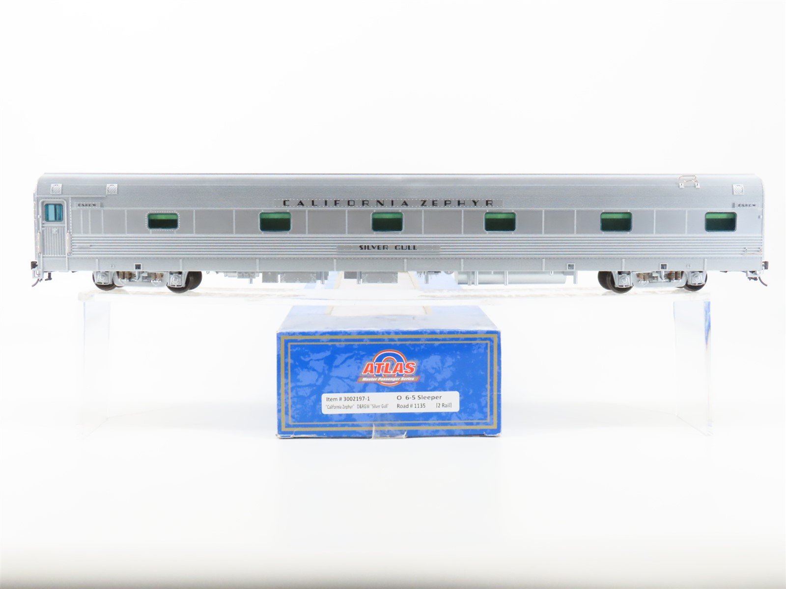 O Scale 2-Rail Atlas 3002197-1 DRGW Railway Sleeper Passenger Car "Silver Gull"