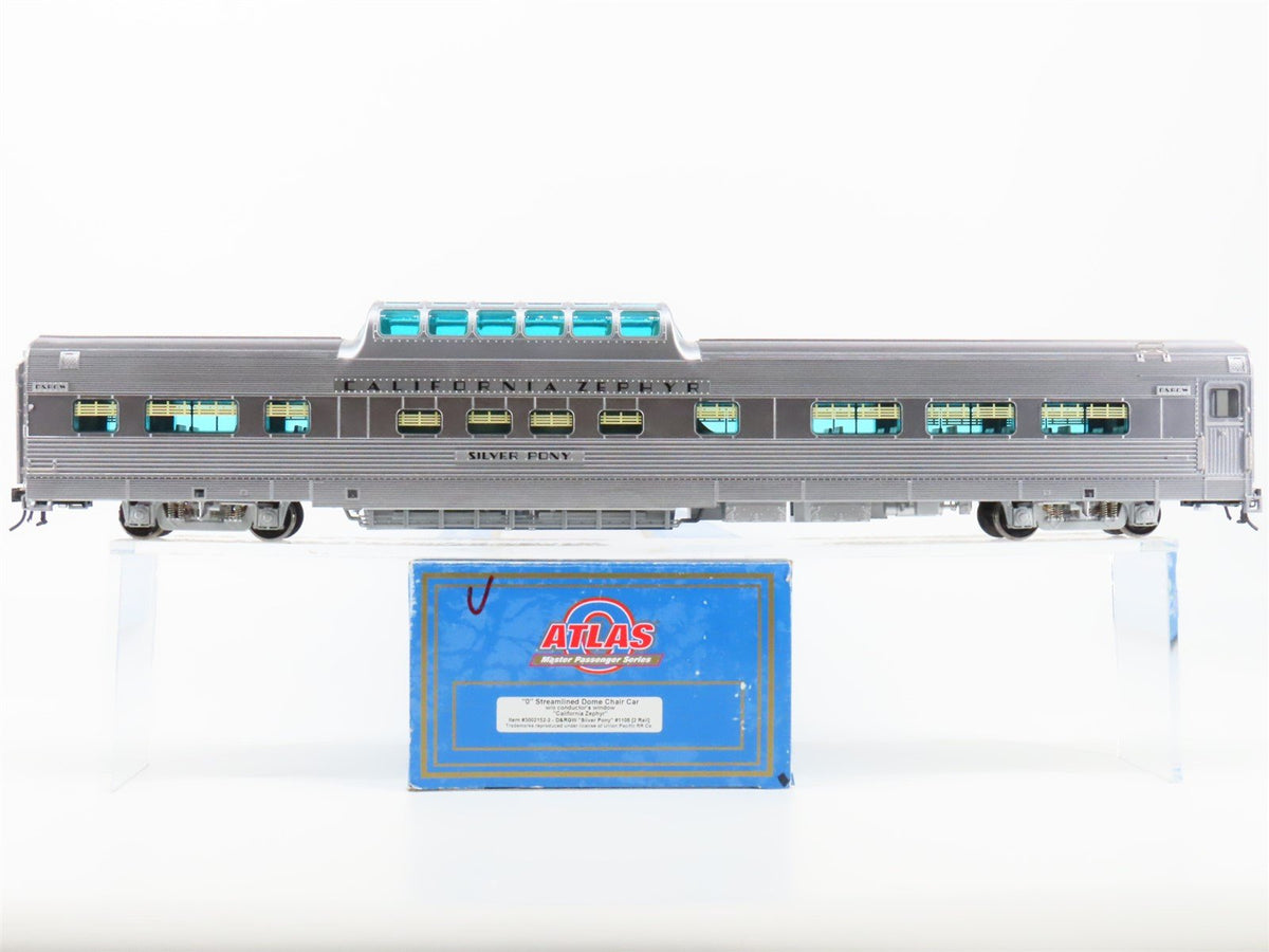 O Scale 2-Rail Atlas 3002152-2 DRGW Railway Dome Passenger Car &quot;Silver Pony&quot;