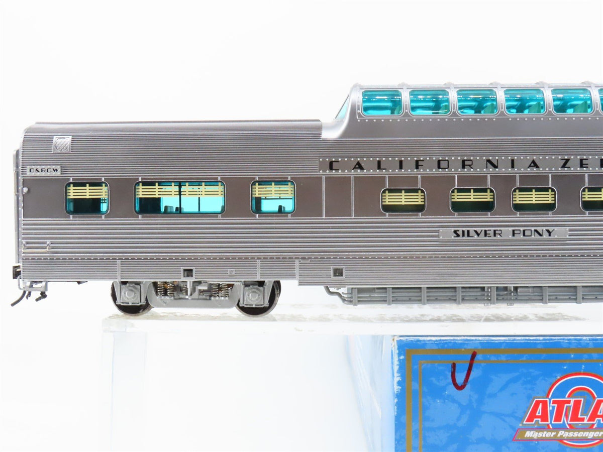 O Scale 2-Rail Atlas 3002152-2 DRGW Railway Dome Passenger Car &quot;Silver Pony&quot;