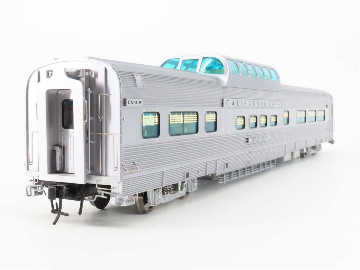 O Scale 2-Rail Atlas 3002152-2 DRGW Railway Dome Passenger Car &quot;Silver Pony&quot;