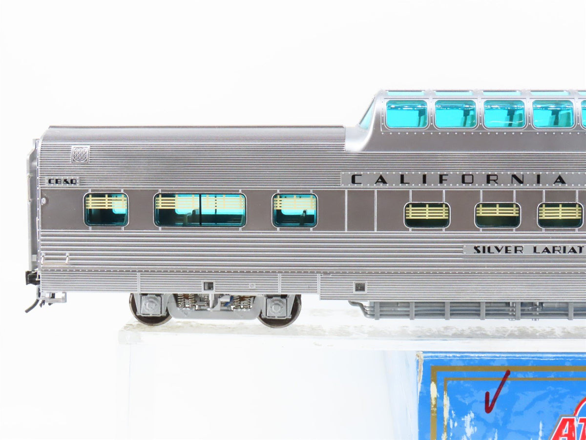 O Scale 2-Rail Atlas 3002151-2 CBQ Railway Dome Passenger Car &quot;Silver Lariat&quot;