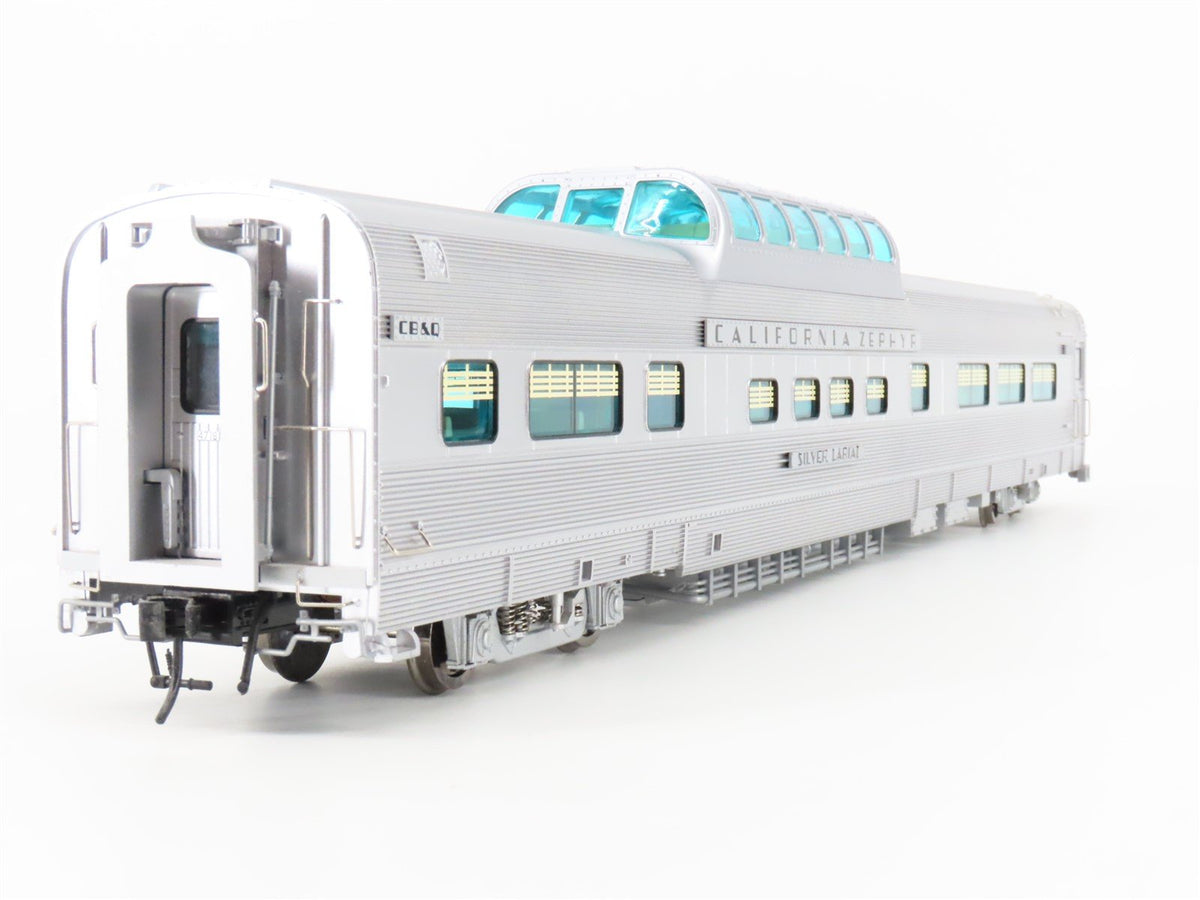 O Scale 2-Rail Atlas 3002151-2 CBQ Railway Dome Passenger Car &quot;Silver Lariat&quot;