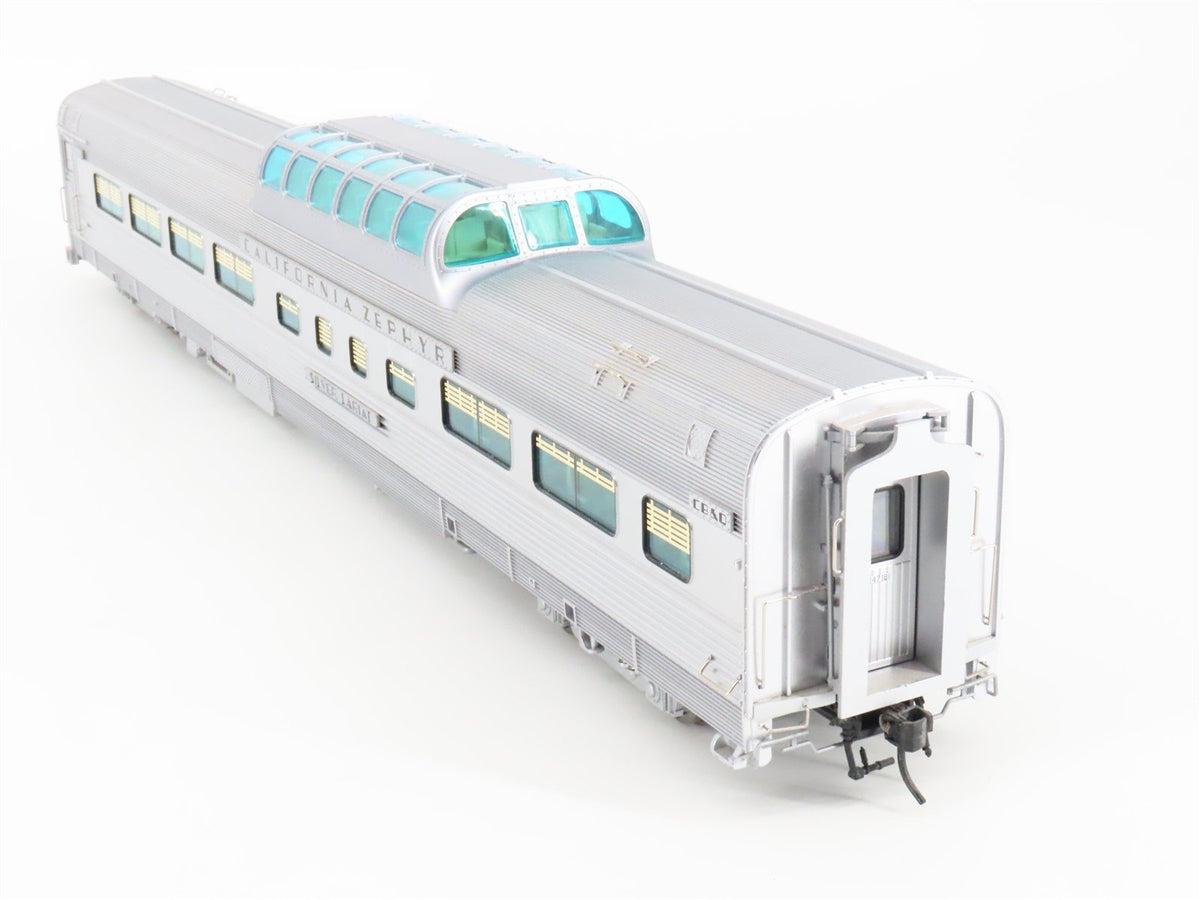 O Scale 2-Rail Atlas 3002151-2 CBQ Railway Dome Passenger Car &quot;Silver Lariat&quot;