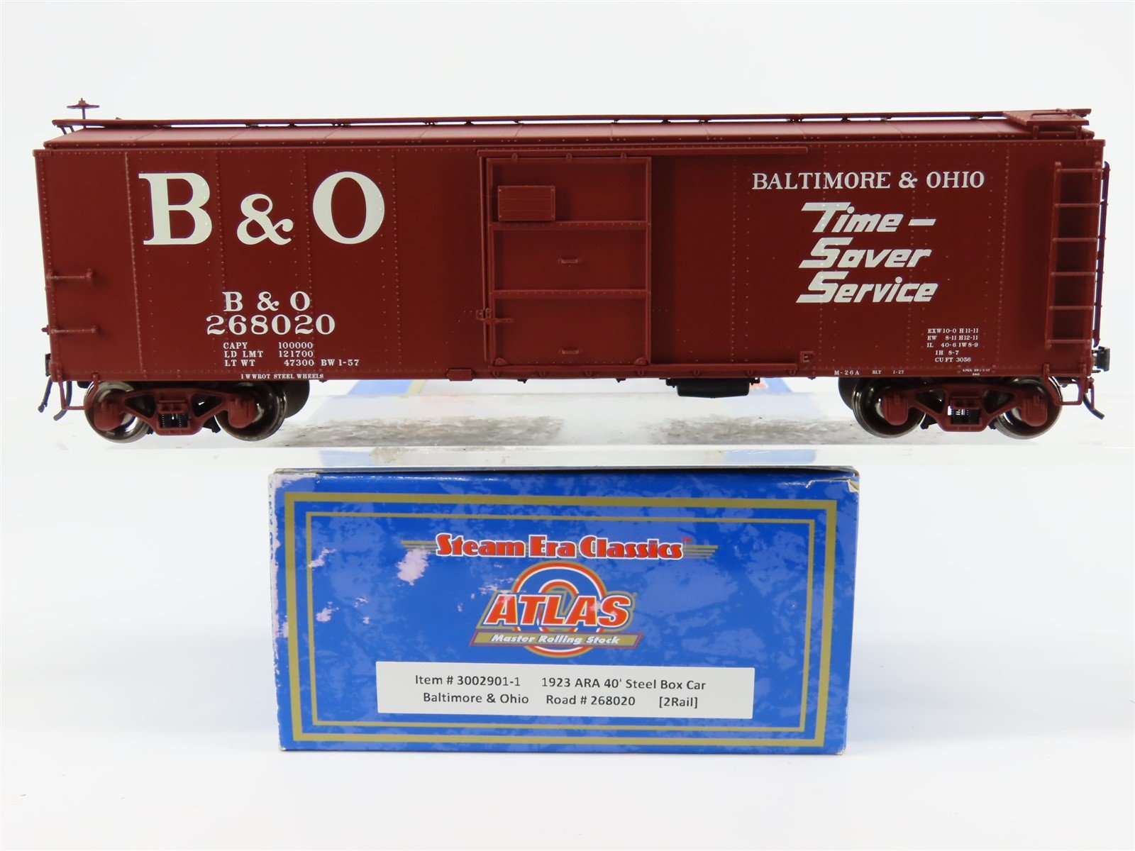 O Scale 2-Rail Atlas 3002901-1 B&O Baltimore & Ohio Single Door Box Car #268020