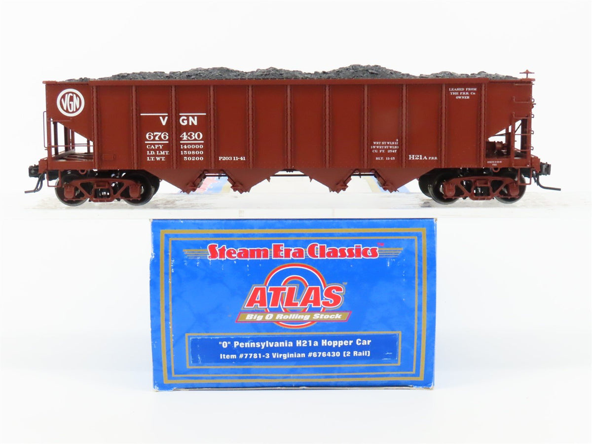 O Scale 2-Rail Atlas 7781-3 VGN Virginian Railway 4-Bay Hopper #676430 w/ Coal