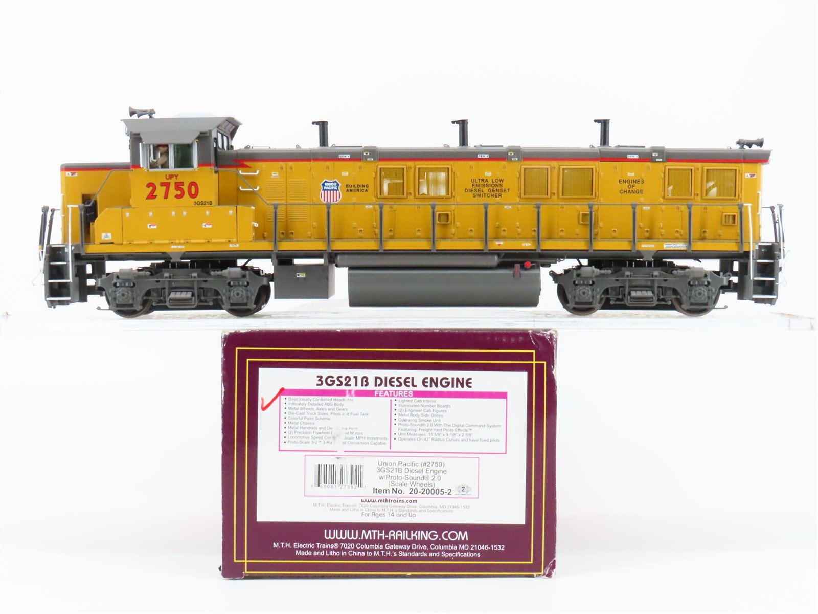 O Scale 2-Rail MTH 20-20005-2 UP Union Pacific 3GS21B Diesel Locomotive #2750