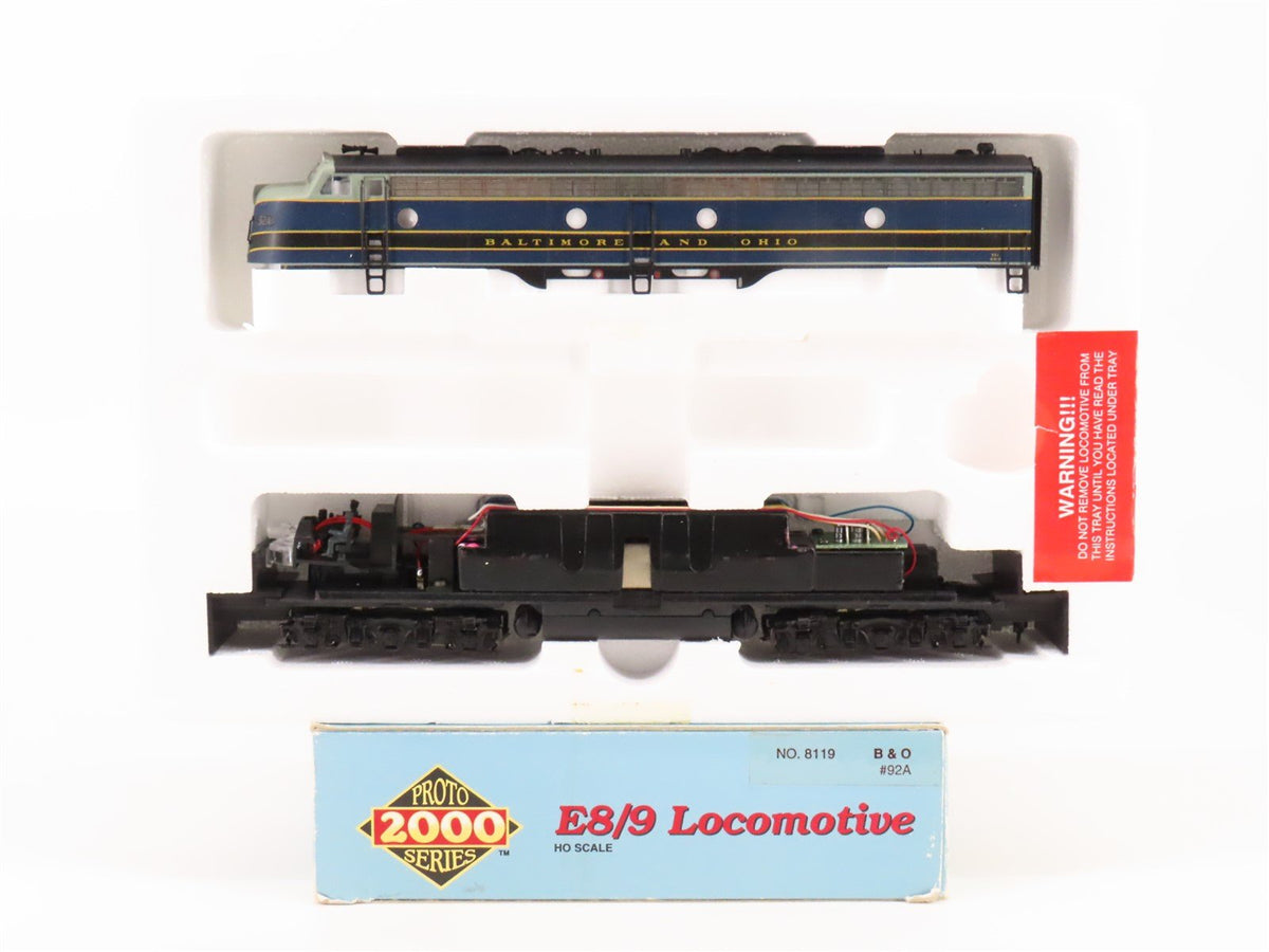 HO Scale Proto 2000 8119 B&amp;O Baltimore &amp; Ohio E8/9A Diesel Locomotive #92A