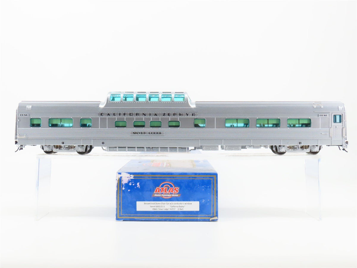 O 2-Rail Atlas 3002151-3 CB&amp;Q California Zephyr Dome Passenger &quot;Silver Lodge&quot;