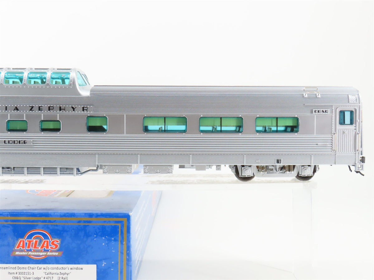 O 2-Rail Atlas 3002151-3 CB&amp;Q California Zephyr Dome Passenger &quot;Silver Lodge&quot;