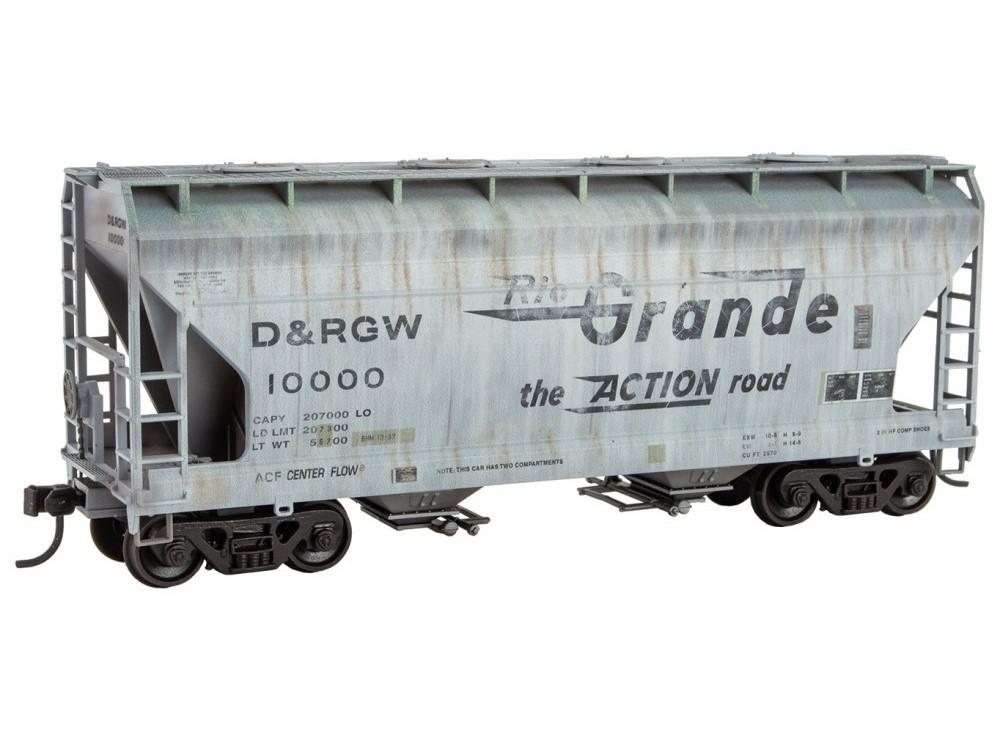 HO Accurail/Micro-Trains MTL Kit 2200-005 D&amp;RGW 2-Bay Covered Hopper - Weathered