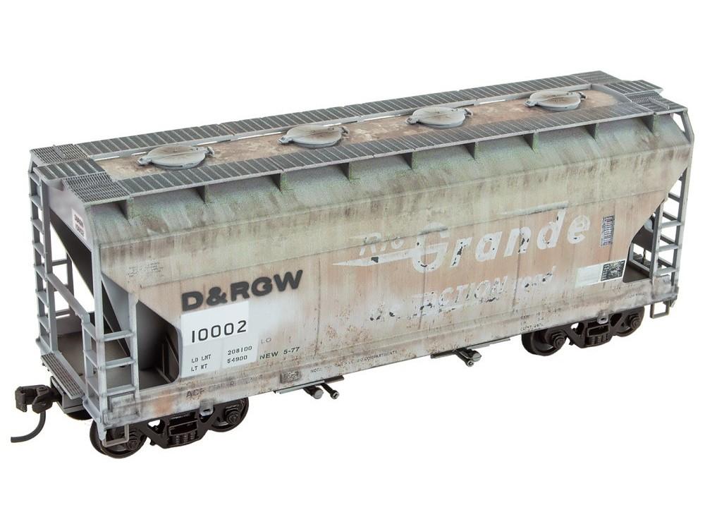 HO Accurail/Micro-Trains MTL Kit 2200-006 D&amp;RGW 2-Bay Covered Hopper - Weathered