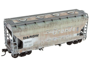 HO Accurail/Micro-Trains MTL Kit 2200-006 D&RGW 2-Bay Covered Hopper - Weathered