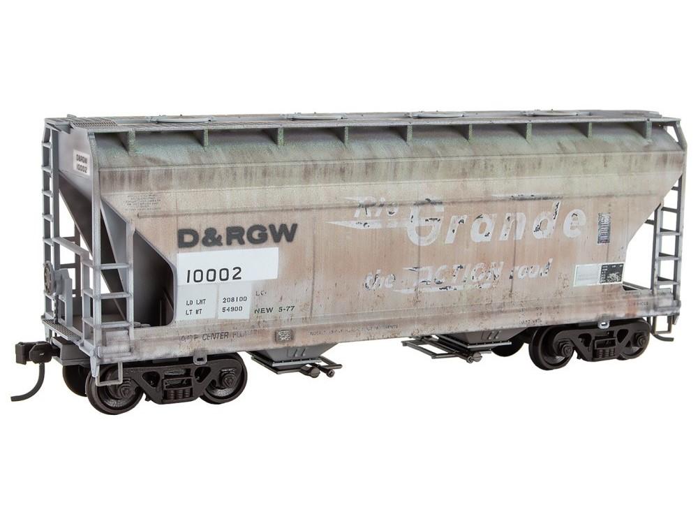 HO Accurail/Micro-Trains MTL Kit 2200-006 D&amp;RGW 2-Bay Covered Hopper - Weathered