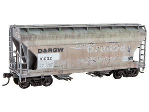 HO Accurail/Micro-Trains MTL Kit 2200-006 D&RGW 2-Bay Covered Hopper - Weathered