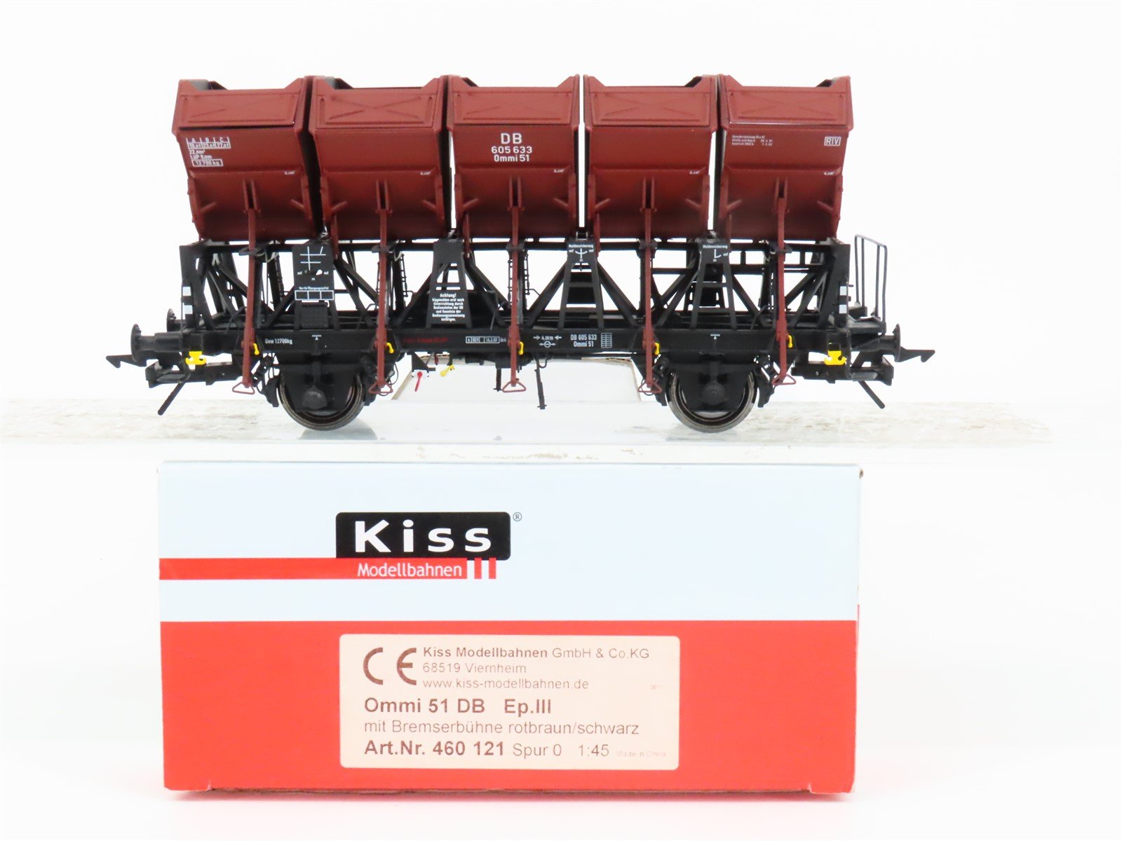 O 1:45 Scale Kiss 460 121 DB Deutsche Bahn Omni 51 Ep.III Dump Tilt Car #605633