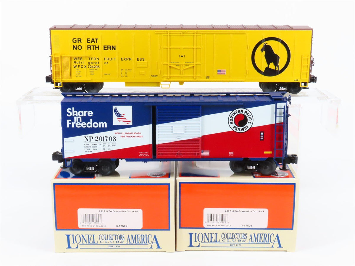 O Gauge 3-Rail Lionel 2017 NP/GN LCCA 2017 Convention Reefer &amp; Boxcar 2-Pack