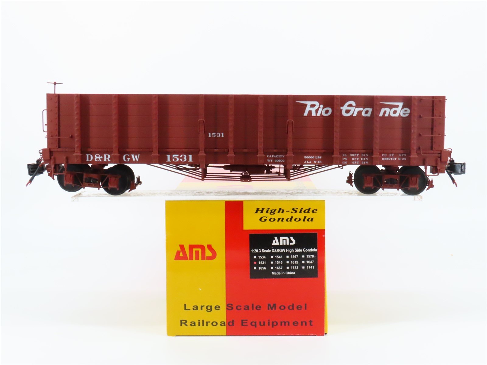 Large Scale AMS 1531 DRGW Rio Grande Wood Open Gondola Car #1531