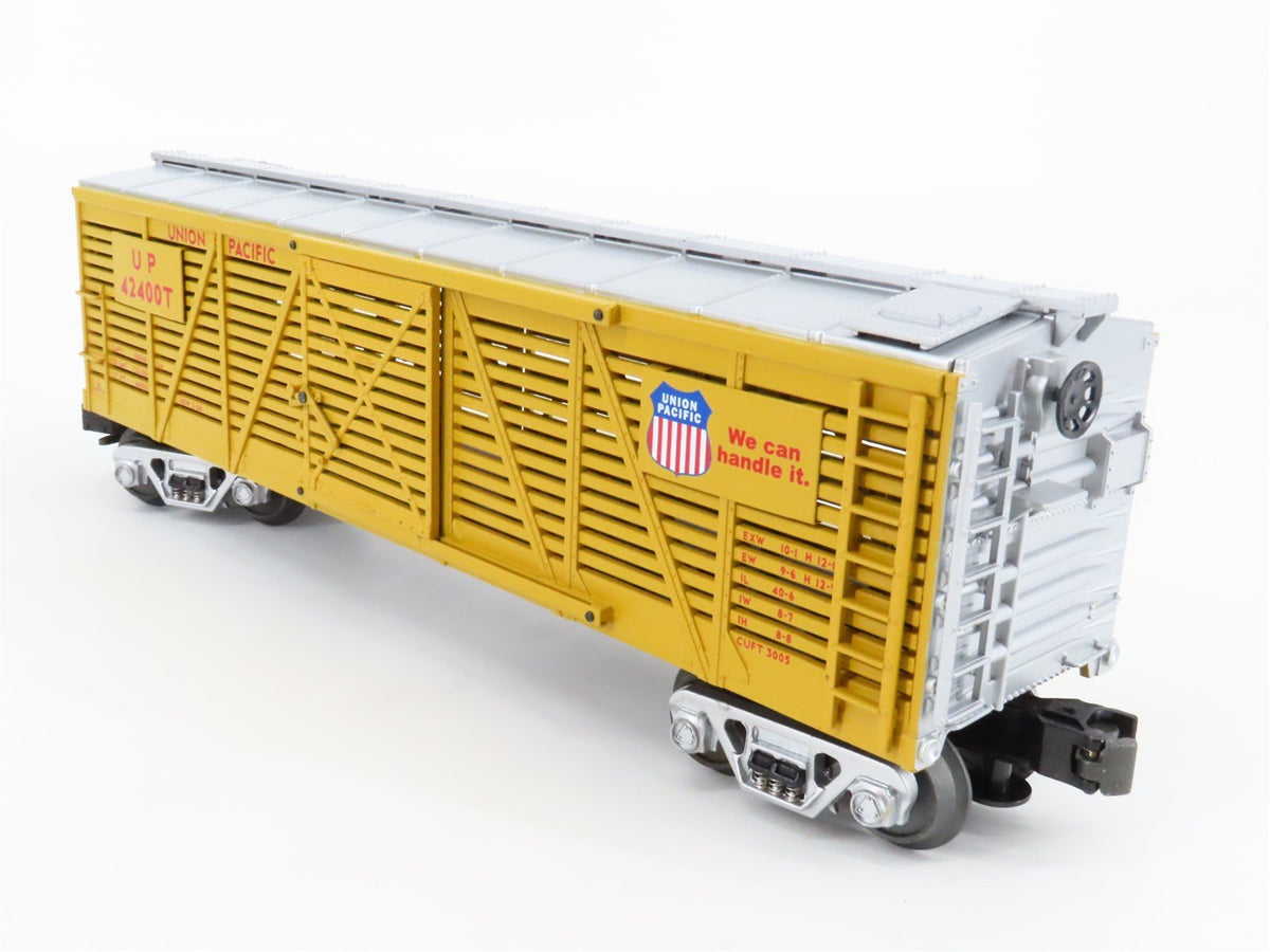 O27 Gauge 3-Rail MTH RailKing 30-8702 UP Union Pacific Stock Car #42400T